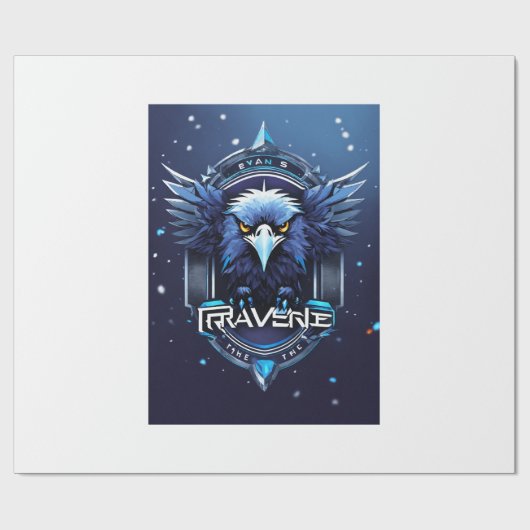 Bold Eagle Logo Wrapping Paper | Powerful Eagle Pa Geschenkpapier (Flach)