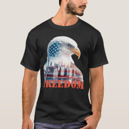 Bold Eagle USA Patriotic Flag Stars NYC Freedom T-Shirt