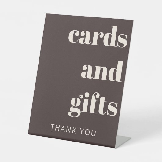 Bold Earthy Brown Modern Wedding Cards Gifts Sockelschild (Vorderseite)