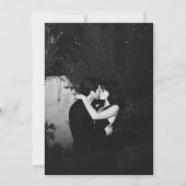 Bold Edgy Modern Black Brush Script Foto Wedding Save The Date (Rückseite)