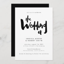 Bold Edgy Modern Black Brush Script Hochzeit