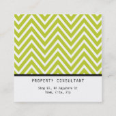 BOLD EINFACH MODERN Zickzack Muster voppy Limon Quadratische Visitenkarte (Rückseite)