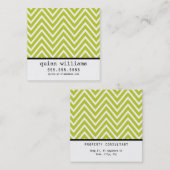 BOLD EINFACH MODERN Zickzack Muster voppy Limon Quadratische Visitenkarte (Vorne/Hinten)