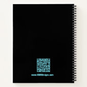 Bold Electric-Blue Black Logo Motto Workout Notizblock (Rückseite)