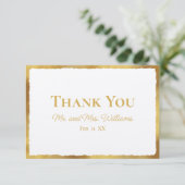Bold Elegance Luxe Gold Edge Wedding Dankeskarte (Stehend Vorderseite)