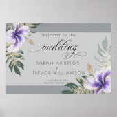 Bold Elegant Amethyst Lila Floral Poster (Vorne)