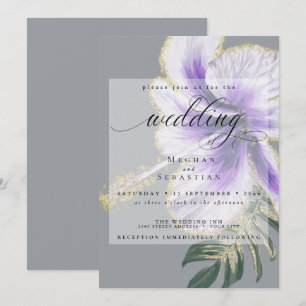Bold Elegant Amethyst Lila Floral Wedding Einladung