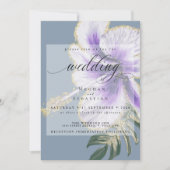 Bold Elegant Amethyst Lila Floral Wedding Invita Einladung (Vorderseite)