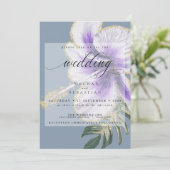 Bold Elegant Amethyst Lila Floral Wedding Invita Einladung (Stehend Vorderseite)
