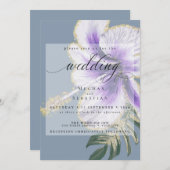 Bold Elegant Amethyst Lila Floral Wedding Invita Einladung (Vorne/Hinten)