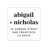 Bold Elegant Couple's Names Wedding Rücksendeadres Gummistempel (Prägung)