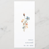Bold Elegant Floral Wedding Flat Menükarte (Rückseite)