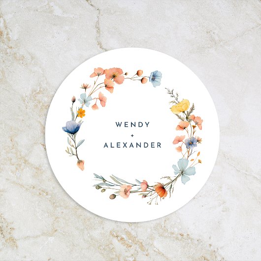 Bold Elegant Floral Wedding Runder Pappuntersetzer
