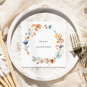 Bold Elegant Floral Wedding Serviette