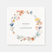 Bold Elegant Floral Wedding Serviette (Vorderseite)