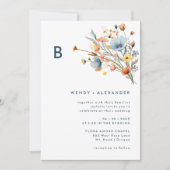 Bold elegantes Floral Monogram Wedding Foto Einladung (Vorderseite)