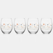 Bold elegantes floral Wedding Brautparty Weinglas Ohne Stiel (Hinten)