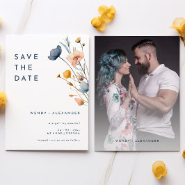 Bold elegantes floral Wedding Foto Save The Date