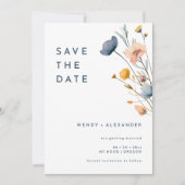 Bold elegantes floral Wedding Foto Save The Date (Vorderseite)