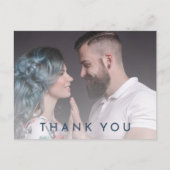 Bold elegantes Floral Wedding Foto Vielen Dank Postkarte (Vorderseite)