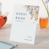 Bold elegantes Floral Wedding Gästebuch Sockelschild (In Situ)