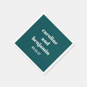 Bold Emerald Chic Modern Wedding Personalisiert Serviette (Ecke)