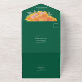 Bold Emerald Marigold Wedding All In One Einladung (Außenbereich)
