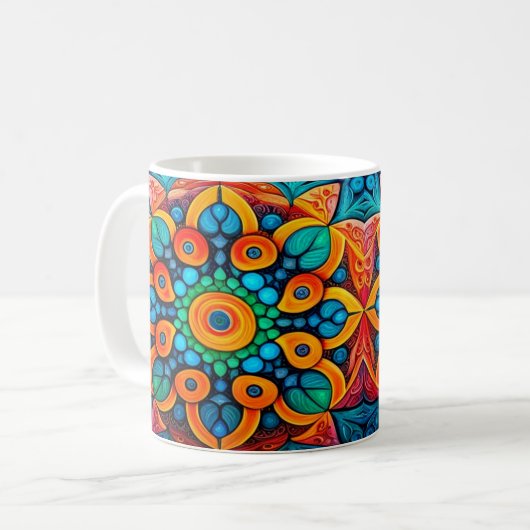 Bold Ethnic Mandala Kaffeetasse (Vorderseite Links)