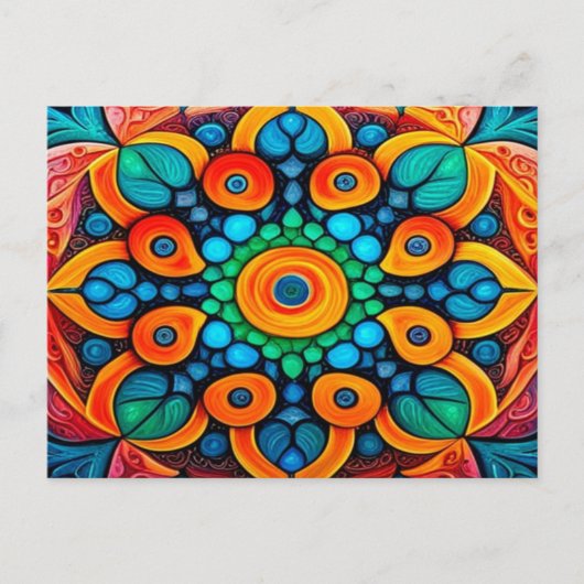 Bold Ethnic Mandala Postkarte (Vorderseite)