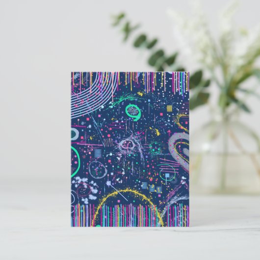 Bold Explorer: Abstract Maximalism  Postkarte (Stehend Vorderseite)