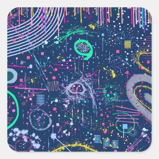 Bold Explorer: Abstract Maximalism  Quadratischer Aufkleber (Vorderseite)