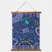 Bold Explorer: Abstract Maximalism  Wandteppich Mit Holzrahmen (Vorderseite)