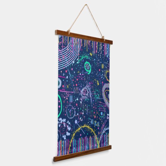 Bold Explorer: Abstract Maximalism  Wandteppich Mit Holzrahmen (Gewinkelt)