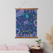 Bold Explorer: Abstract Maximalism  Wandteppich Mit Holzrahmen (Schlafzimmer)