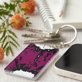 Bold Expression – Wine & Black Abstract Keychain Schlüsselanhänger