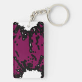 Bold Expression – Wine & Black Abstract Keychain Schlüsselanhänger (Rückseite)