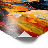 Bold Expressionist Female Portrait Abstrakt Art Fotodruck (Ecke)