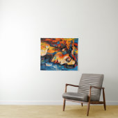Bold Expressionist Female Portrait Abstrakt Art Wandteppich (Beispiel (Horizontal))