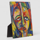 Bold Expressionist Portrait Emotional Abstrakt Art Fotoplatte (Seite)