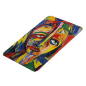 Bold Expressionist Portrait Emotional Abstrakt Art Magnet (Linke Seite)