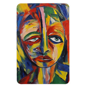 Bold Expressionist Portrait Emotional Abstrakt Art Magnet