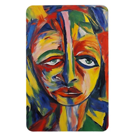 Bold Expressionist Portrait Emotional Abstrakt Art Magnet (Vertikal)