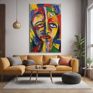 Bold Expressionist Portrait Emotional Abstrakt Art Poster