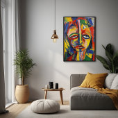Bold Expressionist Portrait Emotional Abstrakt Art Poster