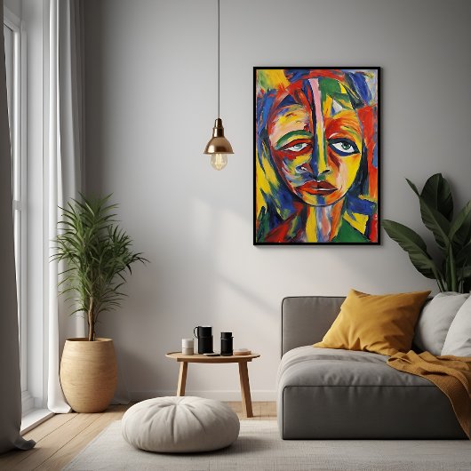 Bold Expressionist Portrait Emotional Abstrakt Art Poster