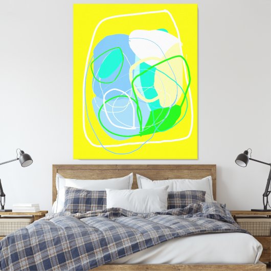 Bold Expressionist Stretched Canvas Print Leinwanddruck (Insitu (Schlafzimmer))