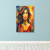 Bold Expressionist Woman Abstrakt Portrait Art Leinwanddruck (Insitu (Holzboden))