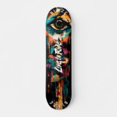 Bold Eye Graffiti Pop Kunst, Dichtung und Musik Skateboard (Vorne)