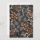 Bold Fall Floral Terracotta Gray Gold Wedding Einladung (Rückseite)