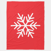 Bold Festive White Alpine Snowflake On Bright Red Fleecedecke (Vorderseite)
